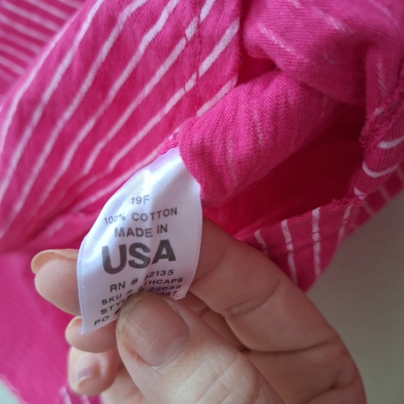 Fresh Produce Womens Pink/White Striped Nautical Anchor Top Cotton Size L - Picture 5 of 6